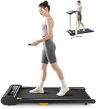 UREVO 2.25HP Under desk treadmill with Double Shock Absorption, walking pad with Remote Control and LED Display, Space Saving Small Treadmill with Large Running Area for Home/Office