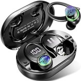 Wireless Earbuds, Wireless Headphones Bluetooth 5.3 Headphones with Mic, 50H Wireless Earphones Stereo Noise Cancelling with LED Display, Bluetooth Earbuds Sport Earhooks IP7 Waterproof for Running