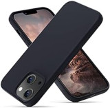 OIIAEE Silicone Case Designed for iPhone 13 Case, Ultra Slim Shockproof Protective Liquid Silicone Phone Case with Soft Anti-Scratch Microfiber Lining, 6.1 inch, Black
