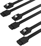 SATA cable 6Gbps, sata 3 cable, (3 Pack), hdd ssd data cable, L shape 7 pin SATA III cable with locking latch for hard drives sata HDD/SSD, CD, and DVD drives, SATA I & II, 20 In, black (CB-SRK3)