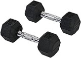 HOMCOM Rubber Dumbbell Sports Hex Weights Sets Home Gym Fitness Hexagonal Dumbbells Kit Weight Lifting Exercise