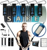 Resistance Bands Weight Building Kit 150 lbs Exercise Band Safety Tube INVENTION Fitness Bands with Door Anchor for Heavy Resistance Training, Shape Body, Workout, Yoga