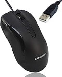 Combrite M40 USB Wired Optical Mouse With Comfort Rubber Scroll Wheel & Red LED For PC And Laptops, Windows, Mac OS, Linux Plug And Play - Black…
