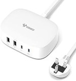 GONEO USB Charging Station - 4 Port USB Charging Station for Multiple Devices,30W PD Fast Charging Port for iPhone 14/13/13 Pro/13 Pro Max/12/11, iPad, Samsung Galaxy, LG(72in Extension Cord)