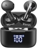 TOZO Tonal Fits(T21) Wireless Earbuds, Bluetooth 5.3 Earphones, Semi in Ear with LED Digital Display, Dual Mic Call Noise Cancelling with Wireless Charging Case, IPX8 Waterproof for Phone Laptop