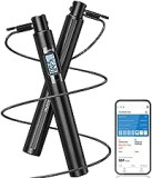 RENPHO Skipping Rope, Smart Speed Rope Skipping for Beginners Pros, Speed Jumping Rope Fitness with App Analyze, Adjustable Weighted Jump Rope Workout with Non Slip Aluminum Handles