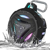HEYSONG Shower Speaker, Waterpoof Portable Bluetooth Speakers Wireless with LED Lights, IP67, 36H Playtime, Rich Bass Small Speaker Bluetooth for Camping, Kayak, Beach, Bathroom, Travel, Gifts for Men