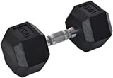 HOMCOM Rubber Dumbbell Weights Body Power Hex Home Gym Exercise Workout Fitness Training Lifting Sold As Single