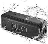 MUQI Bluetooth Speakers Portable Wireless, IPX7 Waterproof Shower Speaker, 10W Loud Stereo Sound, 12H Playtime Dual Pairing for Home Outdoors