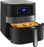 LLIVEKIT 6 L Air Fryer Oven Low Fat Fryer with Cookbook Oil-Less Air Fryer, LED Touchscreen,Timer & Temperature Control, Mini Oven 7 Cooking Presets
