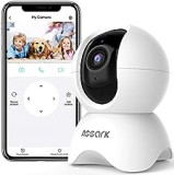 Assark Indoor Camera 2.5K Security Camera, Pet Camera WiFi Home Camera, 360°Baby Monitor with Pan Tilt, 2-Way Audio, 6X Digital Zoom, Night Vision, AI Human Detection, Cloud & SD Card Storage