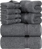 Utopia Towels 8 Piece Towel Set - 2 Bath Towels, 2 Hand Towels and 4 Washcloths Cotton Hotel Quality Super Soft and Highly Absorbent