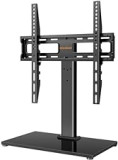 Universal Swivel TV Stand - Table Top TV Stand for 32-60 inch LCD LED TVs - Height Adjustable TV Base Stand with Tempered Glass Base & Wire Management, Holds 40 KG & Max.VESA 400x400mm