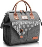 Lekesky 10L Insulated Lunch Bag for Women for Work Lunch Tote, Grey