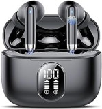 QXQ Wireless Earbuds, Bluetooth 5.3 Headphones In Ear 40H Playtime, Ear Buds Deep Bass, Built-in HD Mic, IP7 Waterproof, Earphones Light Weight, Touch Contro, Portable Design, Black