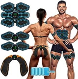 Lovcoyo ABS Trainer Muscle Stimulator, Ems Muscle Stimulator, 6 Modes & 19 Intensities, USB Rechargeable Tactical X Abs Stimulator 2023 Full Body ABS/Arm/Hip Trainer