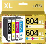 HALLOLUX 604XL Ink Cartridges Multipack High Yield Compatible for Epson 604XL 604 XL for XP-2200 XP-2205 XP-3200 XP-3205 XP-4200 XP-4205 WF-2910DWF WF-2930DWF WF-2935DWF (Black Cyan Magenta Yellow)