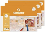 Canson - 3 x A4 Mini Pack of 10 Sheets Basik Drawing 130 g