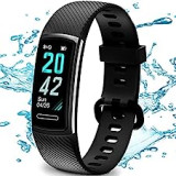 TEMINICE High-End Fitness Trackers HR, Black,Activity Trackers Health Exercise Watch with Heart Rate and Sleep Monitor, Smart Band Calorie Counter, Step Counter, Pedometer Walking for Men & Women…