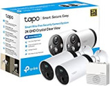 TP-Link Tapo 2K QHD Wireless Outdoor Security Camera, 2-Cam with Hub included, 180-Day Rechargeable Battery, 4MP, Colour Night Vision, AI Detection, SD Storage, Works with Alexa & Google (Tapo C420S2)