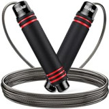Blukar Skipping Rope, Speed Jump Rope Tangle-free Adjustable Rope with Rapid Ball Bearings & Soft Foam Handle for Fitness Workouts Fat Burning Exercises Boxing - Spare Rope Length Adjuster Included